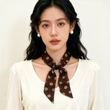 斯帕帕尼高级感韩系穿搭串珠丝巾项链女春夏百搭细窄长条领巾绑发挂脖配饰