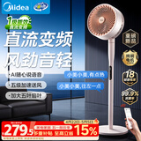 美的（Midea）【变频轻音】空气循环扇家用语音遥控电风扇 一级能效轻音落地扇 卧室桌面大风力小风扇 GDJ24SHG