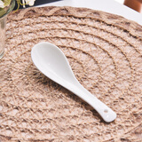 红牡丹 纯白骨瓷餐具陶瓷碗盘碟白色泡面碗家用米饭碗中式釉下彩碗筷 纯白小勺1个