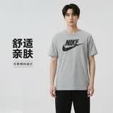 耐克NIKE男子短袖T恤运动宽松休闲透气圆领运动上衣AR5005-066灰XL