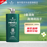 施华蔻（Schwarzkopf）男士薄荷活力洗发露450ml 长效清爽控油蓬松洗发水舒缓头皮洗头膏