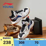 李宁童鞋儿童篮球鞋男大童减震回弹稳定支撑柔软运动鞋37YKBT090-11