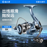 渔之源 纺车轮渔轮金属线杯海竿轮远投鱼轮矶钓路亚竿路亚轮鱼线轮海杆 3000 LD【金属摇臂+轻量线杯】
