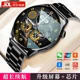 HUXIAVIM智能手表华强北watch华为机鸿蒙安卓系统苹果机适用运动gt5 ultra心率血压血氧检测男女生礼物 黑钢带Pro NFC+双支付+独立音乐+升级芯片 消息提醒+定位导航+超长待机+心