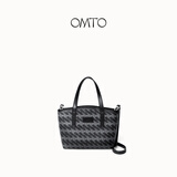 OMTO黑松露托特包女大容量单肩包上班通勤手提包女上学出差购物袋大包 松露黑【mini号】可装五折伞