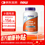 诺奥（NOW）浓缩深海鱼油75%高含量omega-3软胶囊欧米伽3成人血脂血压无腥味