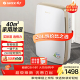 格力（GREE） 家用除湿机轻音抽湿机干衣除湿器 20L/天适用面积20-40平方米DH20EH 20L/天 20-40㎡ DH20EH