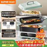 苏泊尔（SUPOR）电火锅 电煮锅电蒸锅 多功能烤鱼烤肉电热锅 火锅专用锅 分体家用电炖锅 多用途料理锅H3423FC862