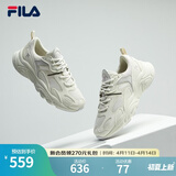 FILA【男女同款】斐乐情侣跑步鞋复古老爹鞋火星鞋潮流时尚舒适老爹鞋 女-微白/雨雾灰-WA 38