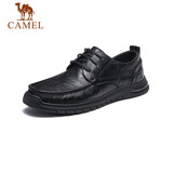 骆驼（CAMEL）复古牛皮耐磨软底大头休闲商务皮鞋男父亲节 G13S201051 黑色 42