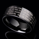 蔓笙 黑色戒指男潮十字架男士戒指可刻字潮个性单身简约戒指潮男指环 美号09(内直径18.9mm)