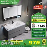 凯蒂芙蜂窝铝浴室柜太空铝陶瓷一体洗漱台装洗脸盆柜组合现代简约洗手池 81cm【智能开放格镜柜】感应灯光 陶瓷一体盆