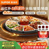 苏泊尔（SUPOR）多功能暖菜板 火锅+饭菜保温板 圆形加热菜板  80CM可旋转餐桌转盘  BZ80RH851J