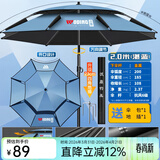 沃鼎钓鱼伞新款钓鱼遮阳伞户外垂钓伞拐杖伞大伞太阳伞沙滩伞台钓伞 2米 黑胶阻光 无惧烈日-湛蓝