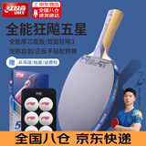 红双喜四星速度型五星级全能型乒乓球拍专业级纯木底板狂飚粘性套胶球拍 5星 横拍 【全能型】主推款