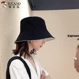 啄木鸟（TUCANO）渔夫帽女夏季防晒帽春秋女帽潮流鱼夫防晒双面仙女遮阳帽帽子男 米色 黑色米(黑色+ 双面戴) 均码