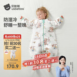 贝肽斯婴儿睡袋秋冬恒温儿童分腿睡袋婴幼儿防踢被单导防湿冷双层 熊熊S