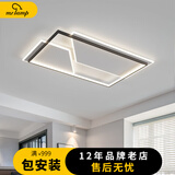 灯先生 三室两厅灯具组合全屋套餐简约现代大气2026年新款客厅led吸顶灯 客厅黑白110*70CM-168W无极调光 【全光谱护眼97显指】