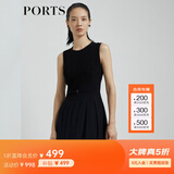 PORTS宝姿商场同款新品女装无袖蕾丝百褶连衣裙LL8D095KWB008 黑色 S (4)