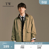 Teenie Weenie小熊男装秋冬新款夹克男简约复古潮流宽松底特律翻领猎装夹克外套 深卡其色 L