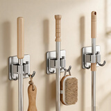 馨沛拖把挂钩304不锈钢扫把免打孔厕所免钉挂架浴室置物架拖布架收纳