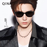 亓那（QINA）【侯明昊同款】新品猫眼墨镜女防晒偏光太阳镜男QN3025A10