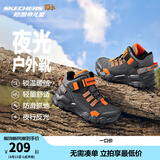 Skechers斯凯奇岚霖系列儿童棉鞋男童冬鞋耐磨大童加绒运动鞋405230L 炭灰色/橘色/CCOR 30