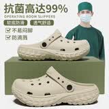 洁丽雅手术室专用洞洞鞋男士夏季外穿防滑EVA防臭沙滩凉鞋包头医用拖鞋 卡其色 【1.0 经典款｜久站不易累】 42-43 【标准码】