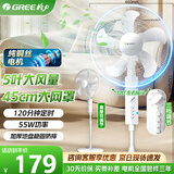 格力电风扇纯铜丝电机落地扇家用立式落地电风扇节能摇头风扇定时大风量5叶扇电扇风扇落地轻音 FD-40X52