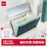 得力（deli）13格票据风琴包 增值税发票收纳袋多层大容量文件夹  办公文件票据整理保护 单只颜色 随机63954