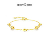 周大生【圣诞礼物】小蛮腰手链女款轻奢小众玫瑰金色银手链生日礼物女士