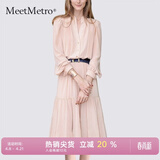 MeetMetro玛依尔法式仙女连衣裙女2026春新款高端气质纯欲风裙子礼服长裙 藕粉MG184213 S