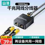 山泽网线分线器一分二 千兆网络扩展器同时上网 RJ45双网口网络延长连接器 宽带路由器分接器 SZ-JKQ01