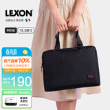 乐上（LEXON）单肩包女手提电脑包13.3英寸内胆包时尚斜挎包轻便商务公文包黑色