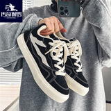 传奇保罗帆布男鞋2026新款春夏季舒适百搭休闲板鞋学生布鞋平底运动黑色潮 黑色 41 (255mm)