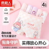 南极人儿童内裤女童平角裤纯棉大中小童宝宝四角短裤卡通款学生女孩内裤 浅虾女孩兔-浅虾彩虹兔-白色格子女孩兔+浅紫女孩 120 建议身高100-120CM体重30-35斤