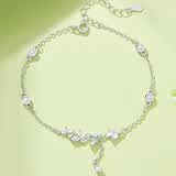 柯芙尼 S925银莫比乌斯双环情侣手链一对 手环圣诞节礼物送女生女友老婆 麦穗手链