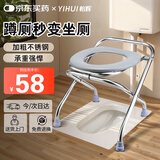 怡辉（YIHUI）坐便凳老人坐便椅孕妇坐便器可折叠便携不锈钢移动马桶YH-ZBY-03