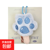 疯狂动物城尼克朱迪大肠发圈可爱毛绒公仔发圈扎头发发绳卡通头饰 猫爪爪蓝色1只装