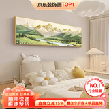 墨派卧室装饰画床头挂画现代简约轻奢酒店墙画客厅背景墙主卧房间壁画 背靠金山 160x50cm适合1.8米床晶瓷