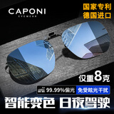 CAPONI德国进口超轻偏光变色墨镜夹片套近视眼镜男女日夜两用驾驶太阳镜