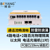 博扬（BOYANG）电话光端机4路电话+2路百兆网络 4路对讲语音+2路物理隔离以太网光纤传输 FC口 BY-4P2EV