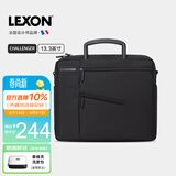 乐上（LEXON）商务单肩包男13.3英寸苹果笔记本电脑包斜挎包时尚公文包黑色