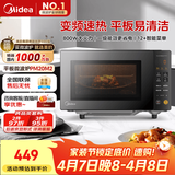 美的（Midea）家用变频微波炉平板式易清洁 800W微波速热 一键智能菜单 钻石背板 微晶面板加热20L（PM20M2）