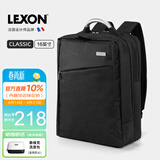 乐上（LEXON）商务电脑包15.6/16英寸通勤双肩包防泼水书包笔记本双层背包男黑