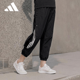 阿迪达斯（adidas）女装宽松跑步训练运动裤休闲舒适束脚卫裤长裤IA6752 黑色 S