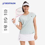 迪卡侬运动T恤女网球宽松跑步健身服透气短袖训练上衣-5434217