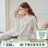 嫚熙（EMXEE）春夏季孕妇哺乳待产睡衣产后月子服产妇产前家居服 密林花信【胸垫款无哺乳口】 L【7A级抗菌，适穿115-135斤】