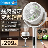美的（Midea）电风扇 空气循环扇家用一级能效立式语音遥控落地扇涡轮换气扇对流3D摇头电扇轻音低噪大风力节能 GDJ24WYJ【节能新品 智能语音】