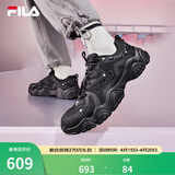 FILA 斐乐猫爪鞋4代女鞋老爹鞋情侣运动鞋复古时尚休闲鞋网面透气 【男款】黑-BK 41